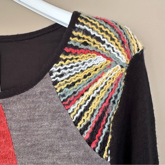 NEW This & That XL Patchwork Embroidered Long Sleeve Top Tunic Boho Hippie Fall - Picture 2 of 13